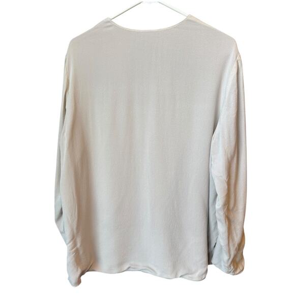 Talbots Pure Silk Reversable grey silver one button close top-jacket size large - Picture 3 of 13
